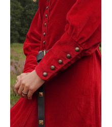 Cotehardie Isabell aus Samt, Mittelalterkleid, rot