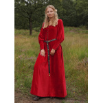 Cotehardie Isabell aus Samt, Mittelalterkleid, rot