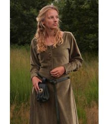 Cotehardie Isabell aus Samt, Mittelalterkleid, grün