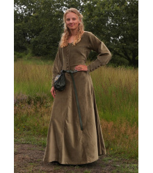 Cotehardie Isabell aus Samt, Mittelalterkleid, grün