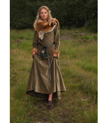 Cotehardie Isabell aus Samt, Mittelalterkleid, grün