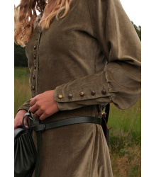 Cotehardie Isabell aus Samt, Mittelalterkleid, grün