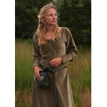 Cotehardie Isabell aus Samt, Mittelalterkleid, grün