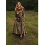 Cotehardie Isabell aus Samt, Mittelalterkleid, grün