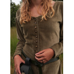 Cotehardie Isabell aus Samt, Mittelalterkleid, grün