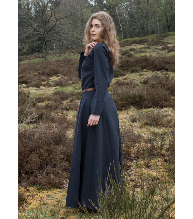 Schlichtes Mittelalterkleid Afra aus Canvas, dunkelblau
