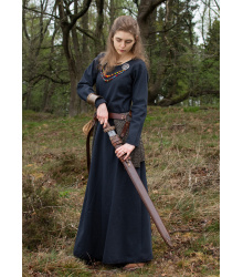 Schlichtes Mittelalterkleid Afra aus Canvas, dunkelblau