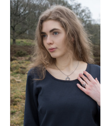 Schlichtes Mittelalterkleid Afra aus Canvas, dunkelblau