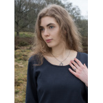 Schlichtes Mittelalterkleid Afra aus Canvas, dunkelblau