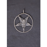 Anhänger kleines Antikreuz mit Pentagram aus Silber, geschwärzt