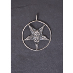 Anhänger kleines Antikreuz mit Pentagram aus Silber, geschwärzt