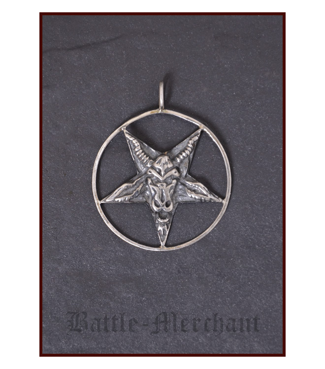 Anhänger Baphomet Pentagram aus Silber, geschwärzt