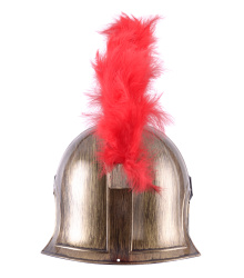 Kinder Römer Helm, gold mit Helmbusch, Kunststoff