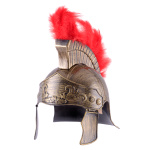 Kinder Römer Helm, gold mit Helmbusch, Kunststoff