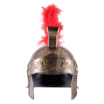 Kinder Römer Helm, gold mit Helmbusch, Kunststoff
