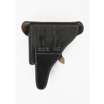 Pistolenholster für P08 aus schwarzem Leder