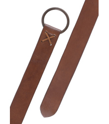 Mittelalter-Ledergürtel mit Messingring, 150 cm, braun oder schwarz