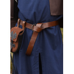 Mittelalter-Ledergürtel mit Messingring, 150 cm, braun oder schwarz