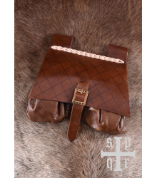Mittelalterliche Ledertasche, 14. Jahrhundert, verschied....