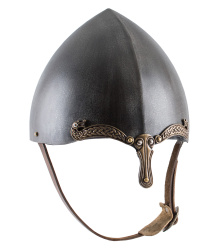 Nasalhelm mit Keltischen Motiven, Stahl mit Antik-Finish