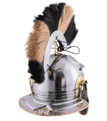 Römerhelm Imperial Gallic -G- Weisenau aus Stahl mit Helmbusch