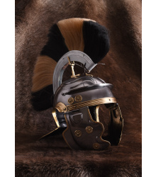 Römerhelm Imperial Gallic -G- Weisenau aus Stahl mit Helmbusch