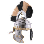 Römerhelm Imperial Gallic -G- Weisenau aus Stahl mit Helmbusch