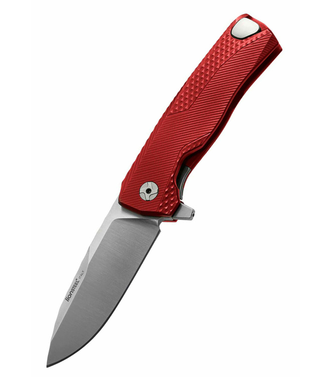 Taschenmesser ROK Aluminium, rot, satiniert, Lionsteel