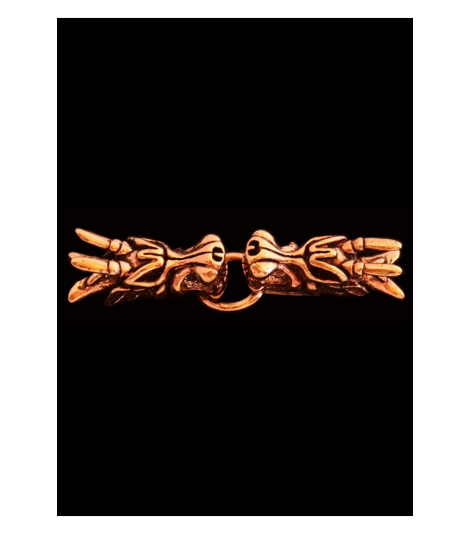 Wikinger Gewandschließe Drachenköpfe aus Bronze