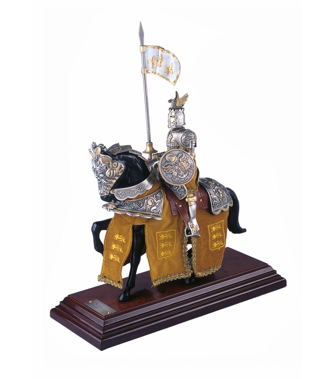 Miniatur Ritter auf Pferd, Drachenhelm, gelb, Marto