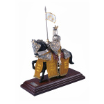 Miniatur Ritter auf Pferd, Drachenhelm, gelb, Marto