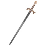 Templer Schwert gold, rot mit Zierätzung