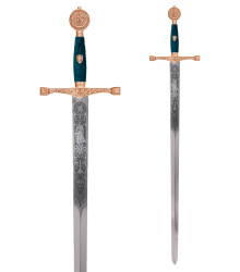 Schwert Excalibur, goldfarben mit Zier&auml;tzung