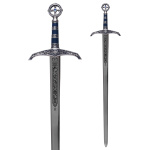 Schwert Robin Hood, silber/blau, mit Zierätzung