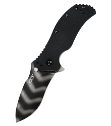 Taschenmesser ZT 0350TS, Schwarz/Tiger Stripe