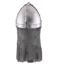 Vendelzeitlicher Spangenhelm mit Kettenbrünne, schaukampftauglich