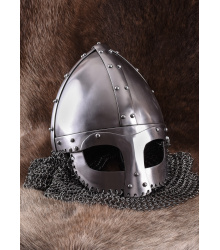 Vendelzeitlicher Spangenhelm mit Kettenbrünne, schaukampftauglich