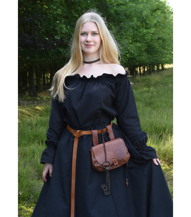 Mittelalter Carmen-Bluse, schwarz M