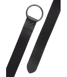 Mittelalter-Ledergürtel mit Messingring, 150 cm, braun