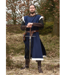 Mittelalter-Ledergürtel mit Messingring, 150 cm, braun