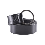 Mittelalter-Ledergürtel mit Messingring, 150 cm, braun