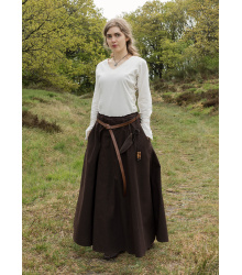 Mittelalterlicher Rock, weit ausgestellt, dunkelbraun L