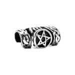 Grosse Bartperle und Lockenperle Pentagram aus Silber