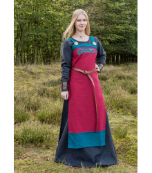 Wikinger Trägerkleid / Schürzenkleid Hilja mit Stickerei, rot
