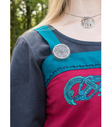 Wikinger Trägerkleid / Schürzenkleid Hilja mit Stickerei, rot