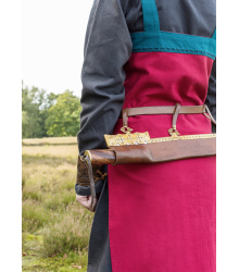 Wikinger Trägerkleid / Schürzenkleid Hilja mit Stickerei, rot