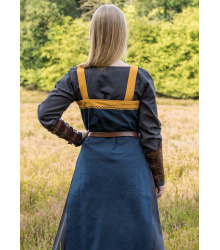 Wikinger Trägerkleid / Schürzenkleid Hilja mit Stickerei, blau
