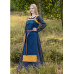 Wikinger Trägerkleid / Schürzenkleid Hilja mit Stickerei, blau