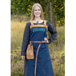 Wikinger Trägerkleid / Schürzenkleid Hilja mit Stickerei, blau