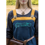 Wikinger Trägerkleid / Schürzenkleid Hilja mit Stickerei, blau